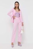 Штани Liu Jo жіночі колір рожевий широке висока посадка