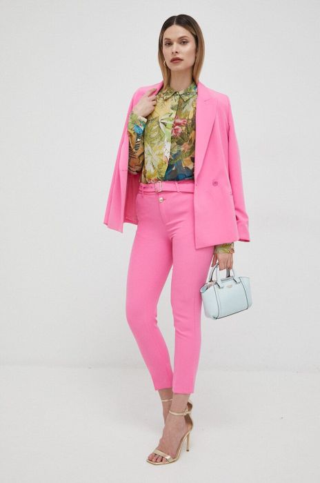 Штани Liu Jo жіночі колір фіолетовий фасон сигарети висока посадка