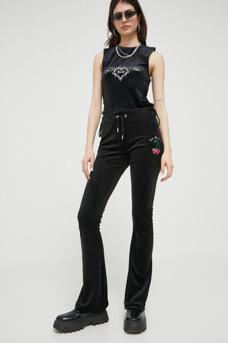 Спортивні штани Juicy Couture Lisa колір чорний з аплікацією