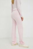 Штани з домішкою вовни American Vintage жіночі колір рожевий пряме висока посадка