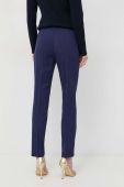 Штани з домішкою вовни Luisa Spagnoli колір синій фасон сигарети висока посадка