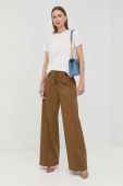 Штани MAX&Co. жіночі колір коричневий широке висока посадка (2948015)