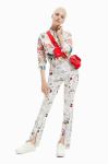 Штани Desigual жіночі колір білий пряме середня посадка
