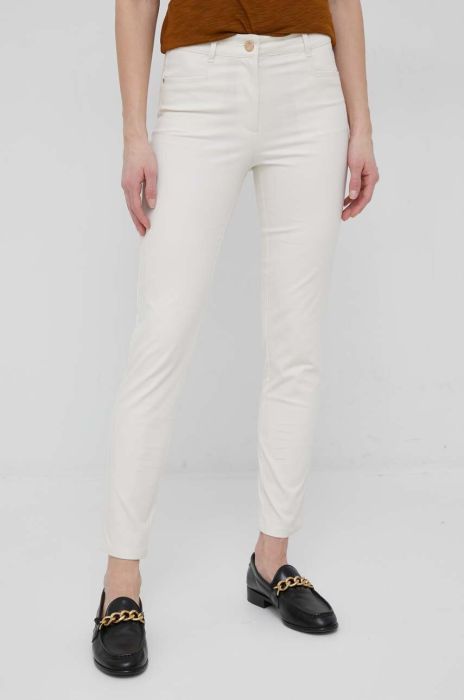 Штани Pennyblack жіночі колір бежевий пряме середня посадка