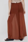 Штани Pennyblack жіночі колір коричневий широке висока посадка (3213313)