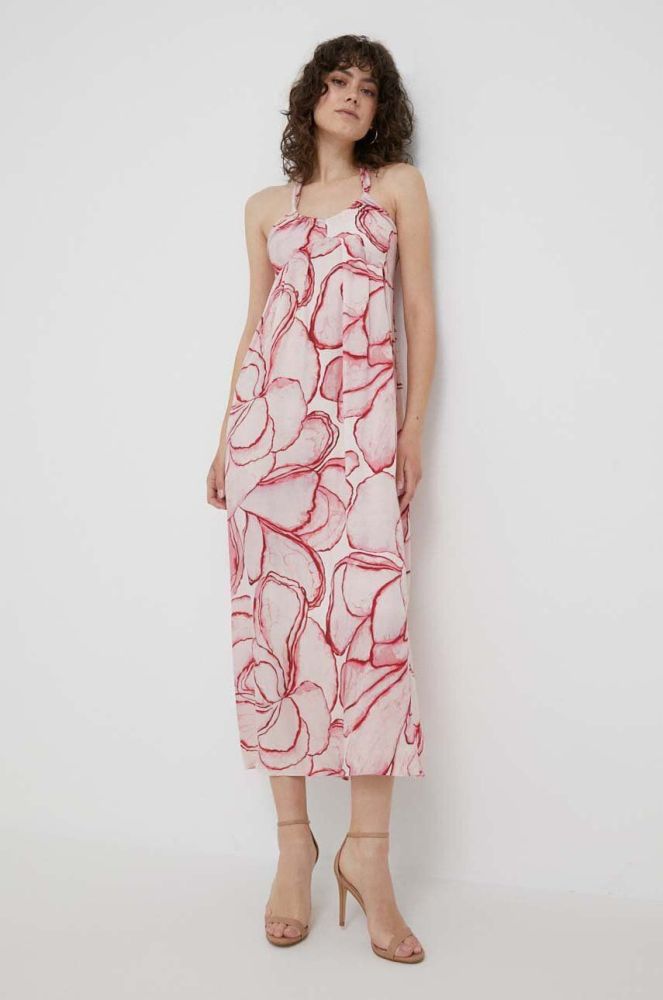 Сукня Sisley колір рожевий maxi розкльошена (3241718)