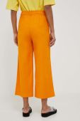 Штани Sisley жіночі колір помаранчевий широке висока посадка