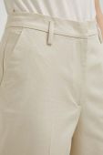 Штани Sisley жіночі колір бежевий фасон сигарети висока посадка (3279530)