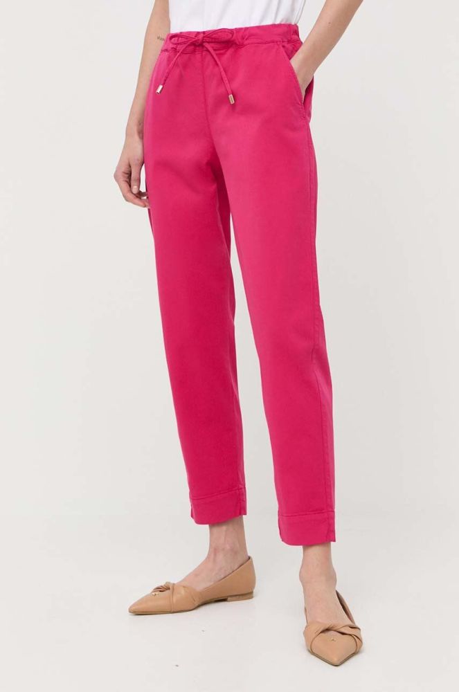 Штани Max Mara Leisure жіночі колір рожевий пряме висока посадка (3154261)