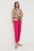 Штани Max Mara Leisure жіночі колір рожевий пряме висока посадка (3154261)