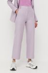 Штани Max Mara Leisure жіночі колір фіолетовий пряме висока посадка