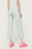 Штани Max Mara Leisure жіночі колір зелений пряме висока посадка