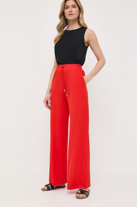 Штани Max Mara Leisure жіночі колір помаранчевий пряме висока посадка