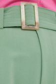 Штани United Colors of Benetton жіночі колір зелений пряме висока посадка (3071175)