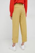 Штани United Colors of Benetton жіночі колір бежевий пряме висока посадка (3071179)
