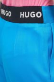 Штани HUGO жіночі широке висока посадка колір блакитний (3214230)