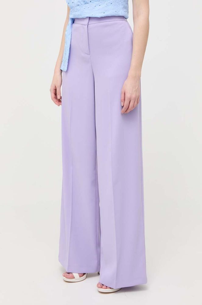 Штани Pinko жіночі колір фіолетовий широке висока посадка