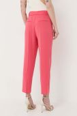 Штани BOSS жіночі колір рожевий пряме висока посадка