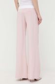 Штани Victoria Beckham жіночі колір рожевий широке середня посадка