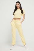 Штани лаунж United Colors of Benetton колір жовтий однотонні