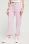 Штани лаунж United Colors of Benetton колір рожевий однотонні (3188465)