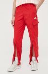 Штани adidas жіночі колір червоний однотонні Штани adidas жіночі колір червоний однотонні