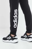 Бавовняні спортивні штани adidas колір чорний з принтом (3251143)