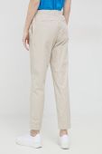 Бавовняні штани Tommy Hilfiger колір бежевий пряме висока посадка (3014922)