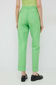 Бавовняні штани Tommy Hilfiger колір зелений пряме висока посадка