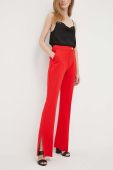 Штани Tommy Hilfiger жіночі колір червоний кльош висока посадка
