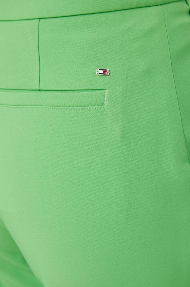 Штани Tommy Hilfiger жіночі колір зелений кльош висока посадка фото 5