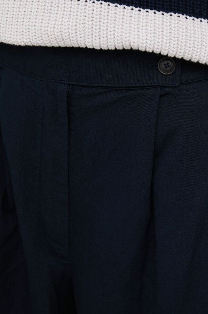 Спідниця з домішкою льону Tommy Hilfiger колір синій широке висока посадка фото 4