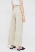 Штани Tommy Hilfiger жіночі колір бежевий широке висока посадка (3095212)