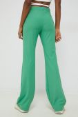 Штани Tommy Jeans жіночі колір зелений кльош середня посадка