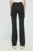 Штани Tommy Jeans жіночі колір чорний кльош середня посадка