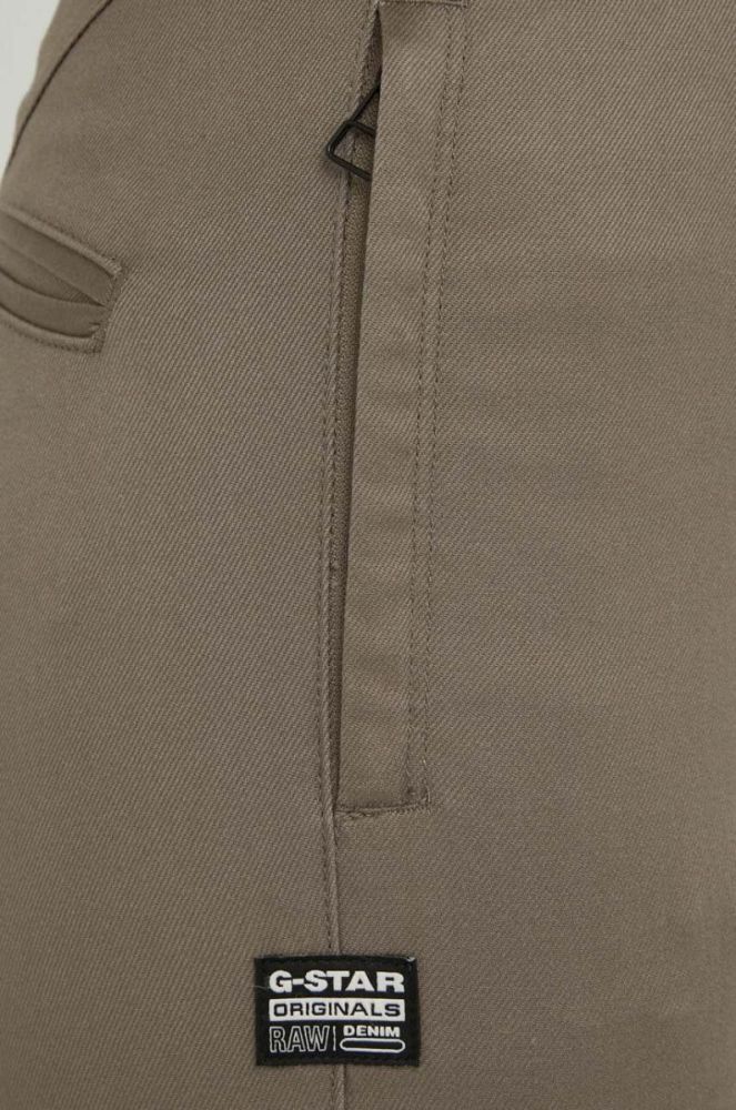 Штани G-Star Raw жіночі колір коричневий облягаюче висока посадка (2951659) фото 4