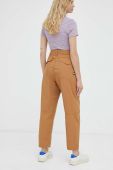 Штани G-Star Raw жіночі колір коричневий пряме висока посадка