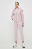 Бавовняні спортивні штани Napapijri жіночі колір рожевий однотонні