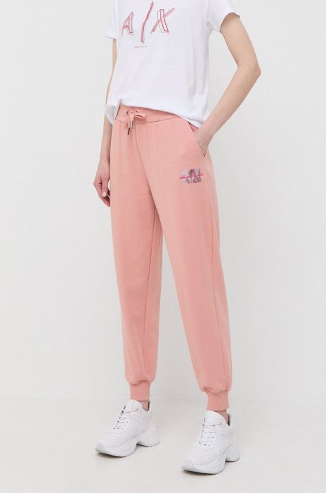Спортивні штани Armani Exchange колір помаранчевий однотонні