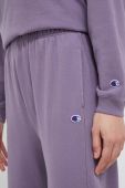 Бавовняні спортивні штани Champion колір фіолетовий однотонні