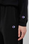 Бавовняні спортивні штани Champion колір чорний однотонні