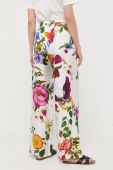 Шовкові штани Weekend Max Mara x Lily Aldridge прямі висока посадка колір барвистий