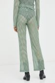 Штани R?sum? жіночі колір зелений широке висока посадка (3163388)