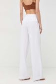 Штани MICHAEL Michael Kors жіночі колір білий пряме висока посадка