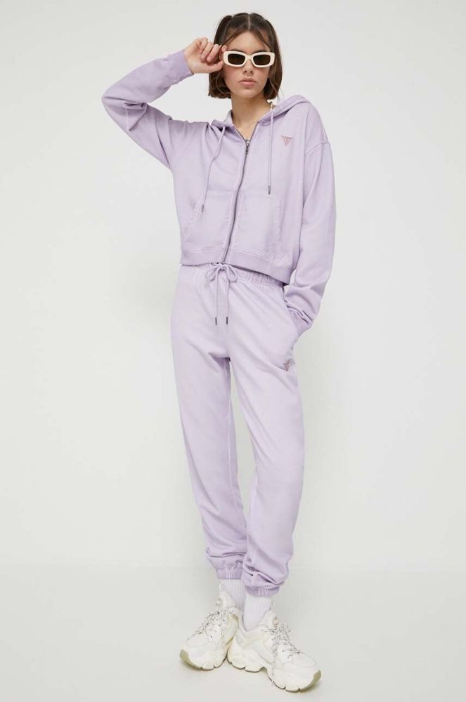 Спортивні штани Guess Originals колір фіолетовий візерунок