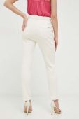 Штани Morgan жіночі колір бежевий пряме висока посадка (3058480)