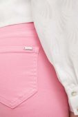Штани Morgan жіночі колір рожевий облягаюче висока посадка (3058485)