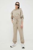 Бавовняні спортивні штани Miss Sixty колір бежевий з аплікацією