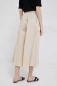 Штани Deha жіночі колір бежевий широке висока посадка