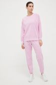 Бавовняні спортивні штани Deha колір рожевий однотонні